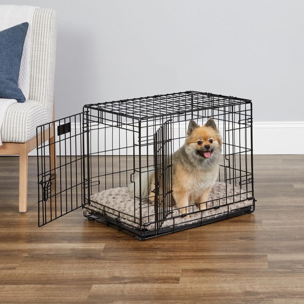 Dog crates with soft blanket